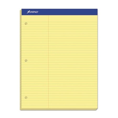 Ampad/ Of Amercn Pd&Ppr Ampad, DOUBLE SHEET PADS, PITMAN RULE, 8.5 X 11.75, CANARY, 100 SHEETS 20245